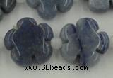 CFG1023 15.5 inches 16mm carved flower blue aventurine beads