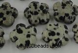 CFG1026 15.5 inches 16mm carved flower dalmatian jasper beads