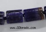 CFG1104 15.5 inches 15*20mm carved tube agate gemstone beads