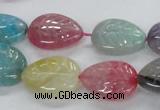 CFG1121 15.5 inches 15*20mm carved leaf agate gemstone beads