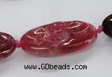 CFG1135 15.5 inches 20*40mm carved oval agate gemstone beads