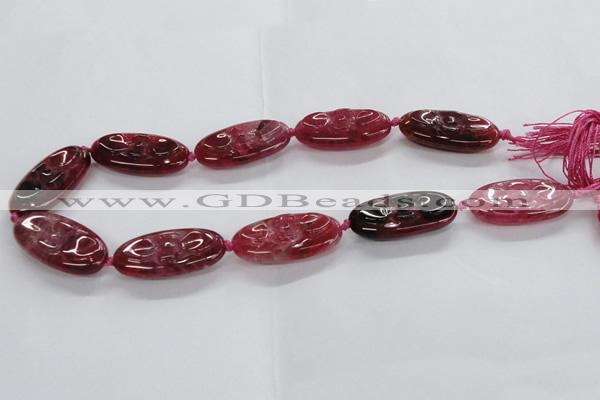 CFG1135 15.5 inches 20*40mm carved oval agate gemstone beads