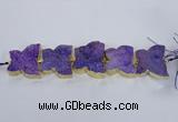 CFG1192 7.5 inches 40*45mm - 45*55mm butterfly druzy agate beads