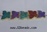 CFG1197 7.5 inches 40*45mm - 45*55mm butterfly druzy agate beads