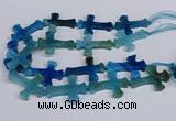 CFG1234 15.5 inches 32*45mm - 35*48mm cross dragon veins agate beads