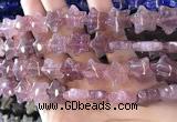 CFG1300 15.5 inches 15mm carved star strawberry quartz beads