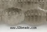 CFG1500 15.5 inches 15*20mm carved rice smoky quartz beads