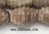 CFG1507 15.5 inches 15*20mm carved rice moonstone beads