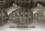 CFG1515 15.5 inches 15*20mm carved teardrop smoky quartz beads