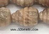 CFG1518 15.5 inches 15*20mm carved teardrop moonstone beads