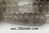 CFG1525 15.5 inches 10*35mm carved teardrop smoky quartz beads