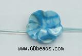 CFG18 15.5 inches 24mm carved flower blue crazy lace agate beads