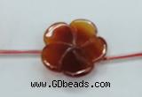 CFG19 15.5 inches 24mm carved flower natural red agate beads