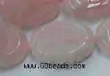 CFG207 15.5 inches 22*30mm carved oval rose quartz gemstone beads