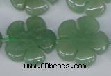 CFG218 15.5 inches 24mm carved flower green aventurine beads