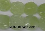 CFG234 15.5 inches 18mm carved flower New jade gemstone beads