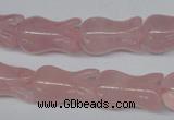 CFG238 15.5 inches 12*20mm carved flower rose quartz beads