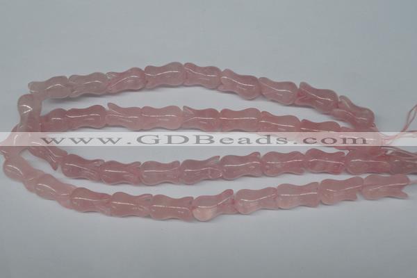 CFG238 15.5 inches 12*20mm carved flower rose quartz beads