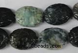 CFG246 15.5 inches 15*20mm carved oval Indian agate beads