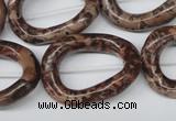 CFG269 15.5 inches 25*30mm carved oval red dalmation jasper beads