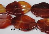 CFG278 15.5 inches 22*30mm carved animal red agate beads