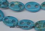 CFG291 15.5 inches 12*18mm carved oval turquoise beads