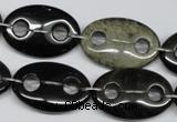 CFG302 15.5 inches 18*25mm carved oval golden obsidian beads