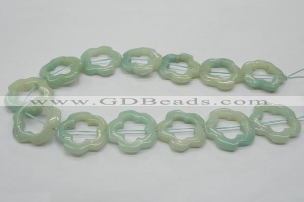 CFG31 15.5 inches 30mm carved flower amazonite gemstone beads