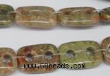 CFG321 15.5 inches 15*20mm carved rectangle unakite beads