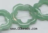 CFG34 15.5 inches 30mm carved flower green aventurine jade beads