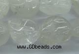 CFG341 15.5 inches 18*22mm carved skull white crystal beads