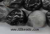 CFG346 15.5 inches 18*22mm carved skull eagle eye jasper beads