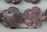 CFG459 15.5 inches 24mm carved flower lilac jasper beads