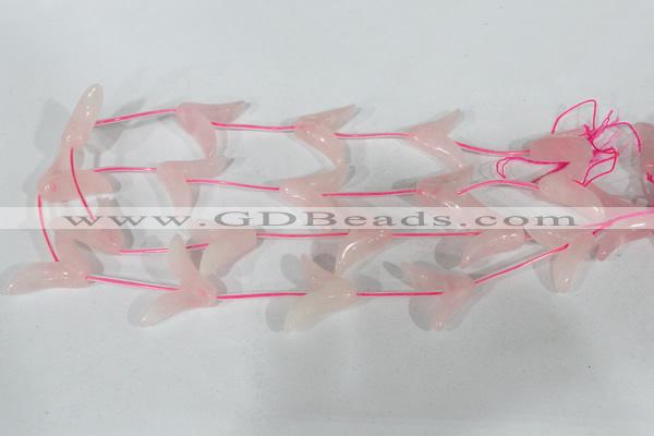 CFG501 15.5 inches 20*26mm carved flower rose quartz beads