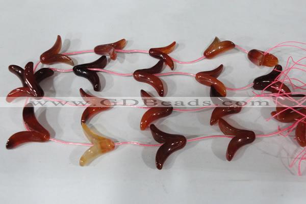 CFG504 15.5 inches 20*26mm carved flower red agate beads