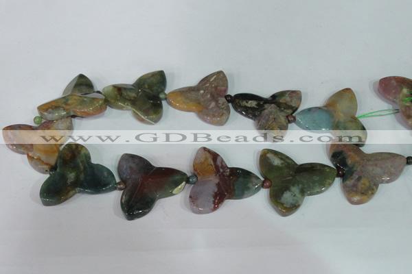 CFG522 15.5 inches 34*37mm carved flower Indian agate beads