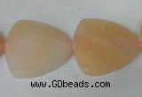 CFG526 15.5 inches 25*25mm carved triangle pink aventurine beads