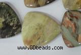 CFG532 15.5 inches 25*25mm carved triangle jasper gemstone beads