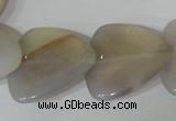 CFG538 15.5 inches 25*25mm carved triangle grey agate beads