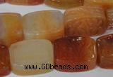 CFG549 15.5 inches 15*20mm carved brick red agate beads