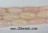 CFG553 15.5 inches 8*20mm carved rice rose quartz beads