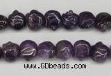 CFG59 15.5 inches 8*10mm carved pig-shaped amethyst gemstone beads