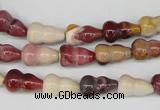 CFG61 15.5 inches 8*13mm carved calabash mookaite gemstone beads