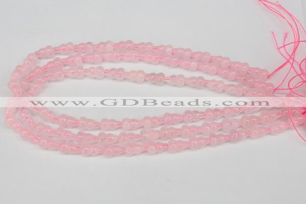 CFG63 15.5 inches 8*13mm carved calabash rose quartz beads