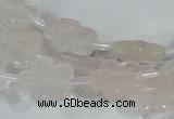 CFG651 15.5 inches 15mm carved flower rose quartz beads