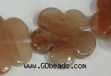 CFG656 15.5 inches 30mm carved flower red quartz beads