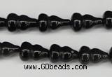 CFG67 15.5 inches 10*15mm carved calabash obsidian gemstone beads