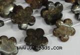 CFG678 15.5 inches 15mm carved flower bronzite gemstone beads