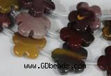 CFG684 15.5 inches 15mm carved flower mookaite gemstone beads