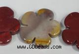 CFG686 15.5 inches 30mm carved flower mookaite gemstone beads